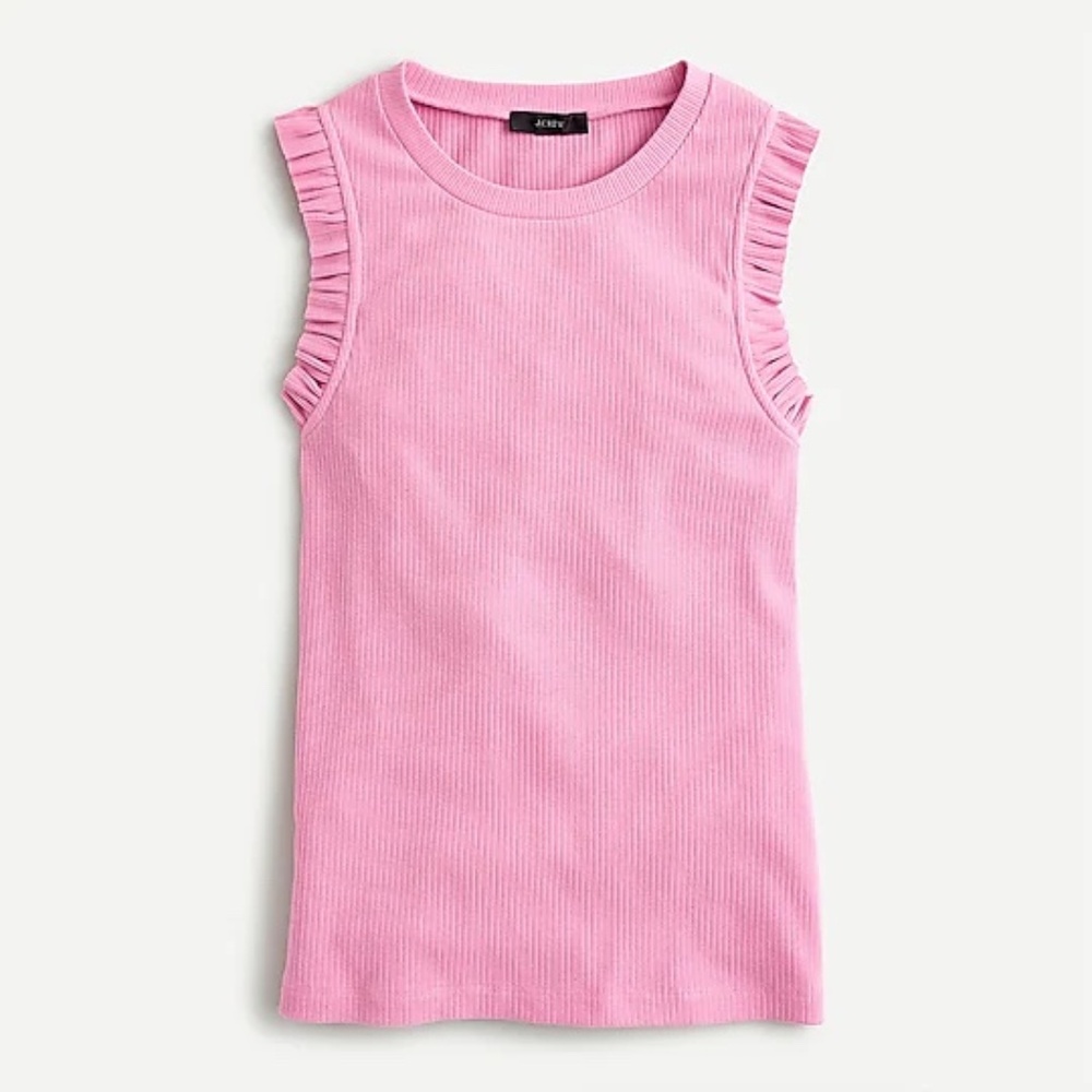 Ribbed ruffle tank size XL Wild Petunia